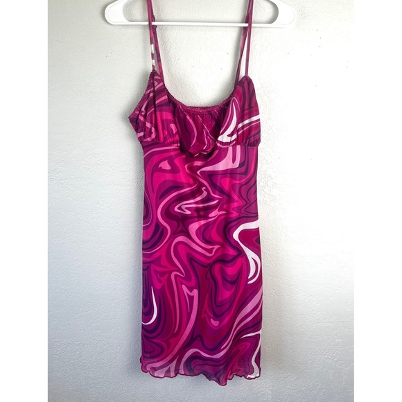 Princess Polly ROSEY MINI DRESS PINK US 8 Y2K Camo Skater - Picture 3 of 13